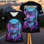 BlueJose Darts Neon Cat Cyberpunk Design Multicolor Options Personalized Name Shirt (4 Colors)