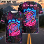 BlueJose Darts Let‚Äôs Play Darts Neon Attitude Style Personalized Name, Team Name Shirt