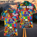 BlueJose Darts Think Before You Judge Puzzle Skull Personalized Name, Team Name Shirt