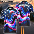 BlueJose Darts American Flag Watercolor Personalized Name Shirt
