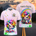 BlueJose Darts Cute Angry Unicorn Rainbow Dartboard Personalized Name Shirt
