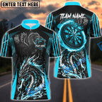 BlueJose Darts Angry Dragon Multicolor Options Personalized Name Pocket Shirt (4 Colors)