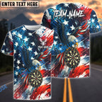 BlueJose Darts Bald Eagle Darts USA Flag Personalized Name Shirt