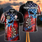 BlueJose Darts American Flag Punisher Multicolor Options Personalized Name Shirt (6 Colors)