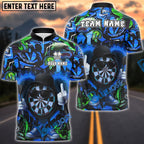 BlueJose Darts Flaming Dartboard Attitude Graffiti Pattern Personalized Shirt (4 Colors)