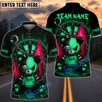 BlueJose Darts Teddy with Chains & Flames Personalized Name, Team Name Shirt (4 Colors)