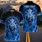 BlueJose Darts Flaming Skull Face Skeleton Middle Finger Dartboard Multicolor Options Personalized Name Shirt (4 Colors)