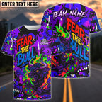 BlueJose Darts Fear The Bull Graffiti Style Customized Name, Team Name 3D Shirt (4 Colors)