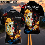 BlueJose Darts Midnight Bloom Multicolor Options Personalized Name Shirt (4 Colors)