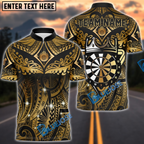 BlueJose Darts Royal Crown Gold Pattern Customized Name, Team Name 3D Shirt (4 Colors)