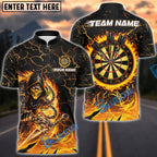 BlueJose Darts Flaming Assassin With Iron Darts Design Personalized Name, Team Name Unisex Shirt (4 Colors)