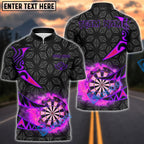 BlueJose Darts Flaming Dartboard Tribal Arrows Personalized Name, Team Name Shirt (4 Colors)