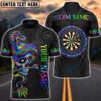 BlueJose Darts Quetzalcoatl Snake Skull Aztec Personalized Name Shirt