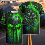 BlueJose Darts Punisher Skull Blood Dartboard Personalized Name, Team Name Unisex Shirt (4 Colors)