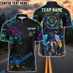 BlueJose Darts Colorful Dreamcatcher Neon Tribal Dartboard Target Personalized Name, Team Name Unisex Shirt (4 Colors)