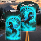 BlueJose Darts Fire Horse Fantasy Multicolor Options Personalized Name Shirt (4 Colors)