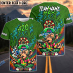 BlueJose Darts 420 Funny Monkey Champion Personalized Name Shirt