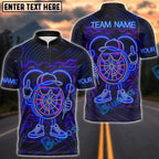 BlueJose Darts Neon Dartboard Champion Personalized Name, Team Name Shirt (4 Colors)