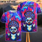 BlueJose Darts Rocker Panda Dartboard Personalized Name, Team Name Shirt (4 Colors)