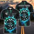 BlueJose Darts Neon Lips Flame Glow Art Personalized Name, Team Name Unisex Shirt (4 Colors)