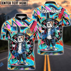 BlueJose Darts Street Bulldog Graffiti Multicolor Options Personalized Name Shirt (4 Colors)