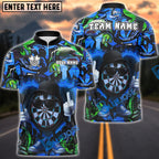 BlueJose Darts Flaming Dartboard Attitude Graffiti Pattern Personalized Shirt (4 Colors)
