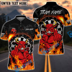 BlueJose Darts Red Bull Fire Personalized Name, Team Name Unisex Shirt (4 Colors)