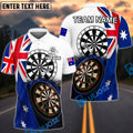 BlueJose Darts Australian Flag Dartboard Style Personalized Name, Team Name Shirt