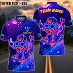 BlueJose Darts Neon Skater Target Cartoon Style Customized Name, Team Name 3D Shirt (4 Colors)