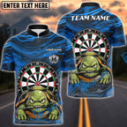 BlueJose Darts Grumpy Turtle Personalized Name, Team Name Unisex Shirt (4 Colors)