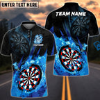 BlueJose Darts Flame Dartboard Champion Customized Name, Team Name 3D Shirt (4 Colors)