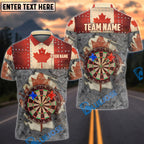 BlueJose Darts Canada Flag Steel Grunge Target Personalized Name Shirt