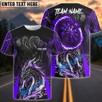 BlueJose Darts Angry Dragon Multicolor Options Personalized Name Pocket Shirt (4 Colors)