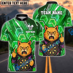 BlueJose Darts Cat Neon Angry Cat Customized Name, Team Name 3D Shirt (4 Colors)
