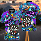 BlueJose Darts Funny Dartboard Cartoon Graffiti Style That's Some Bullshit Personalized Name, Team Name Unisex Shirt (4 Colors)