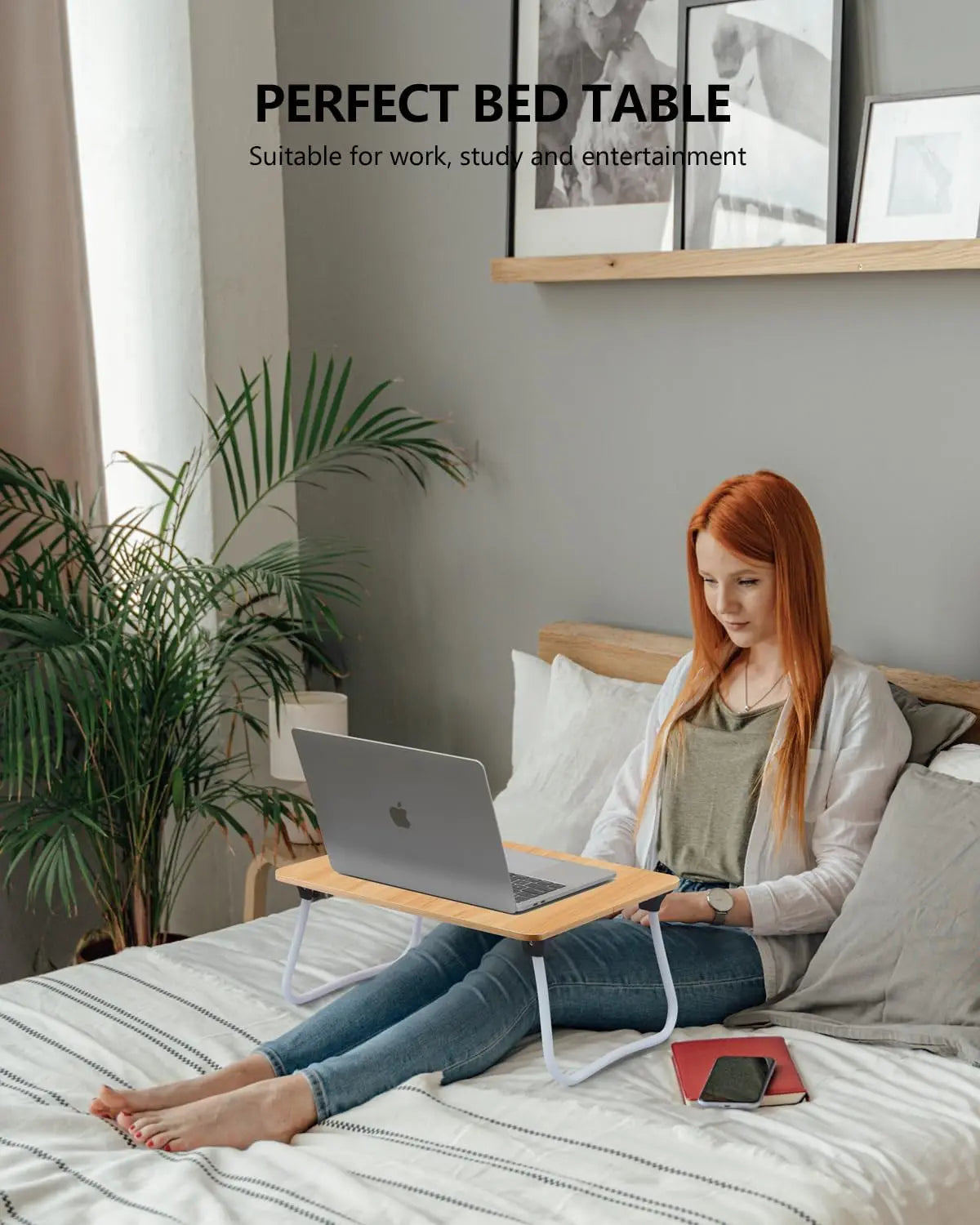 Foldable Laptop Bed Desk, Portable Mini Table for Work, Study, Breakfast & Couch