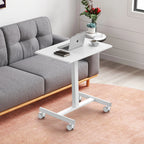 JHK Mobile Small Standing Desk Portable Computer Desk Laptop Height Adjustable Table Sitting Workstation Lockable Wheels