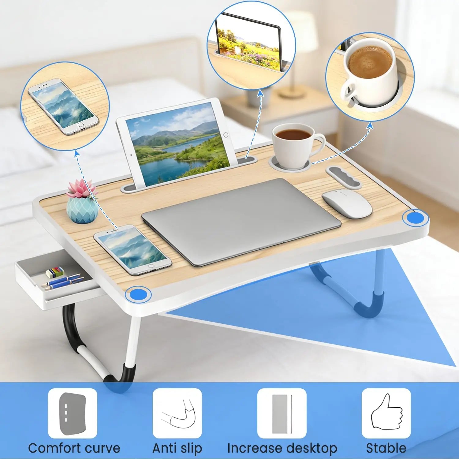 Computer folding table, office folding table, study folding table, dining folding table, multi-functional folding table, easy to