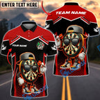 BlueJose Darts Cartoon Dartboard Street Style Multicolor Options Personalized Name Shirt (4 Colors)