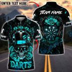 BlueJose Darts Skull Top Hat Roses Gothic Style Multicolor Options Personalized Name Shirt (4 Colors)