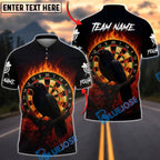 BlueJose Darts Raven Fire Dartboard Multicolor Options Personalized Name Shirt (4 Colors)