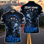 BlueJose Darts Fire Skull Dartboard Three Arrows Multicolor Options Personalized Name Shirt (4 Colors)