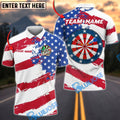 BlueJose Darts American Flag Patriot Dartboard Personalized Name Shirt