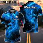 BlueJose Darts Flaming Punisher Skull Dartboard Multicolor Options Personalized Name Shirt (4 Colors)