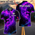 BlueJose Darts Flaming Punisher Skull Dartboard Multicolor Options Personalized Name Shirt (4 Colors)