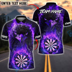 BlueJose Darts Fiery Eagle Dartboard Customized Name, Team Name 3D Shirt (4 Colors)