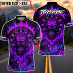 BlueJose Darts Flaming Skull Target Design Multicolor Options Personalized Name Shirt (4 Colors)