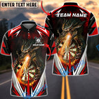 BlueJose Darts Firebreath Dragon Multicolor Options Personalized Name Shirt (4 Colors)