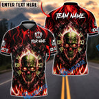 BlueJose Darts Flaming Skull Devil Fire Dartboard Personalized Name, Team Name Unisex Shirt (4 Colors)