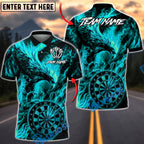 BlueJose Darts Fire Phoenix Dartboard Flame Design Personalized Name, Team Name Unisex Shirt (4 Colors)